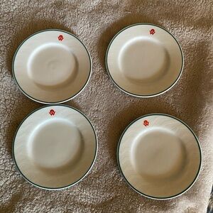Vintage set of 4 America West Airlines first class bread, dessert plates, Wessco
